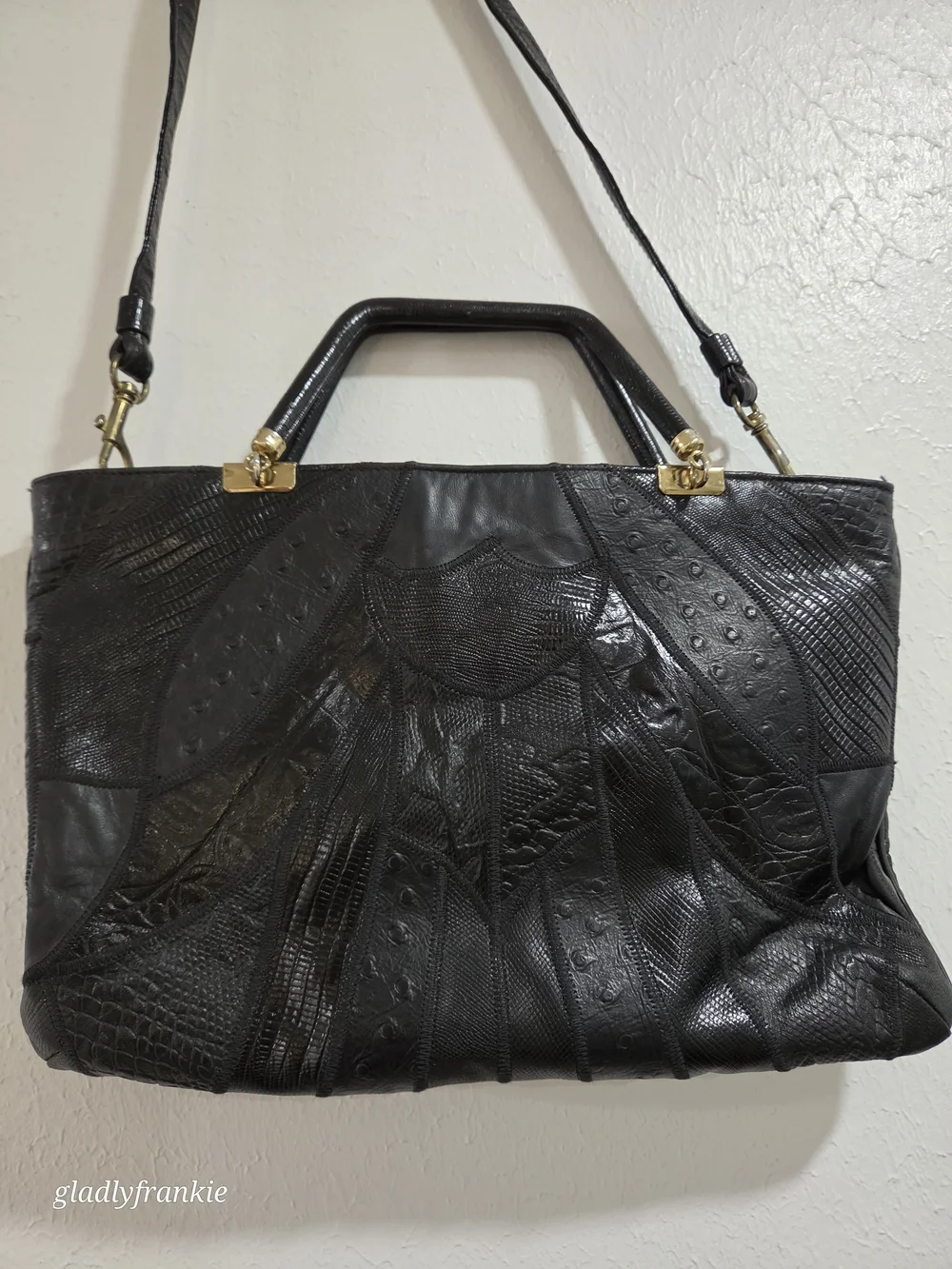Black VINTAGE ORIGINAL BY CAPRICE Black Women's Structured Top-Handle Tote Bag